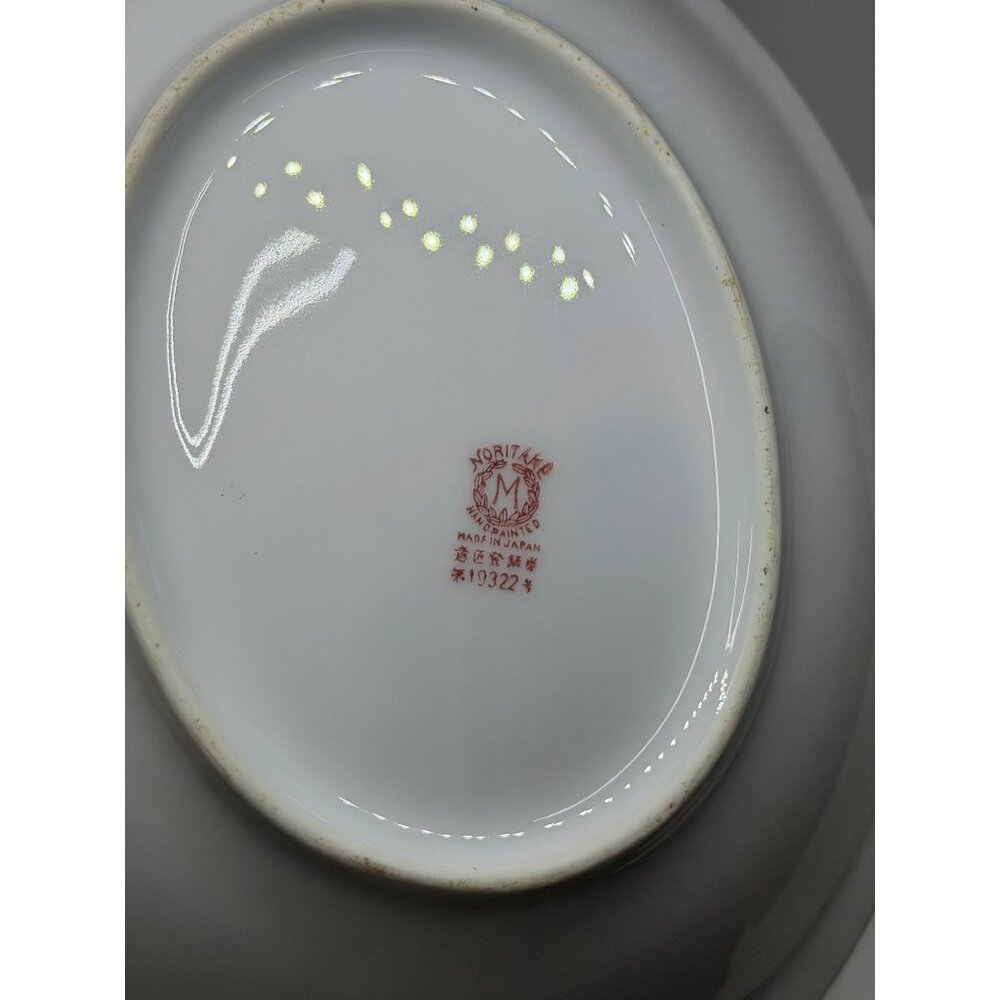 VTG Noritake Azalea Gold 9"x6.75" Cake Cookie Serving Plate Floral White JAPAN - Picture 4 of 9